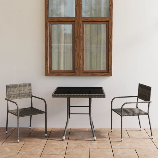 vidaXL Garden Dining Set | Anthracite and Grey - 80 cm table length