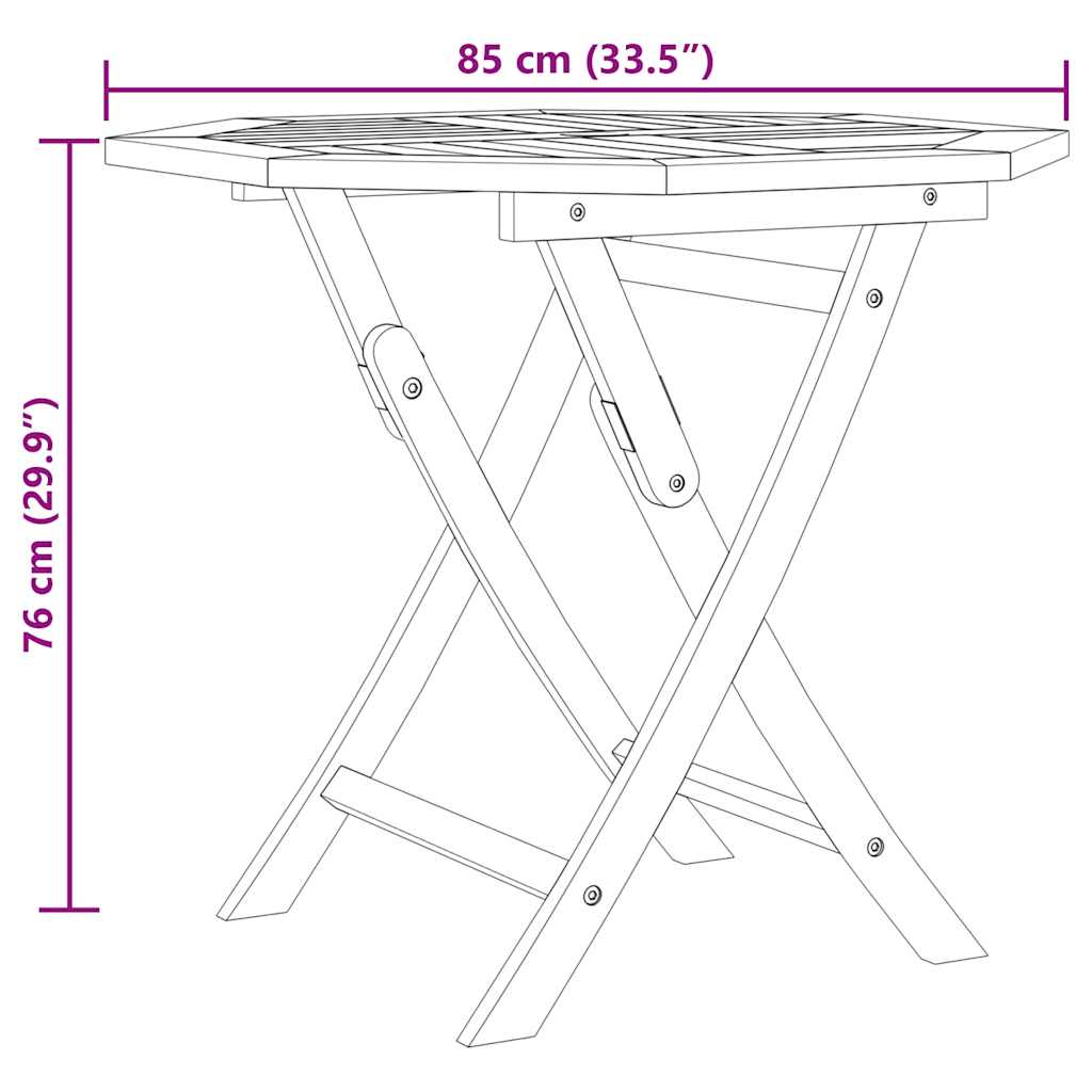 3059582 vidaXL 5 Piece Garden Dining Set Solid Teak Wood (47418+2x41999) - Brown - 85 x 85 x 76 cm