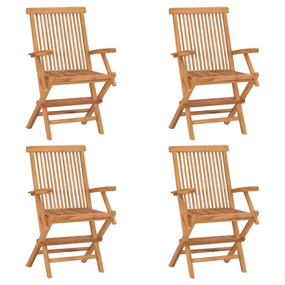 3059582 vidaXL 5 Piece Garden Dining Set Solid Teak Wood (47418+2x41999) - Brown - 85 x 85 x 76 cm