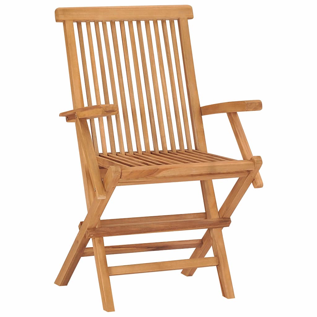 3059582 vidaXL 5 Piece Garden Dining Set Solid Teak Wood (47418+2x41999) - Brown - 85 x 85 x 76 cm