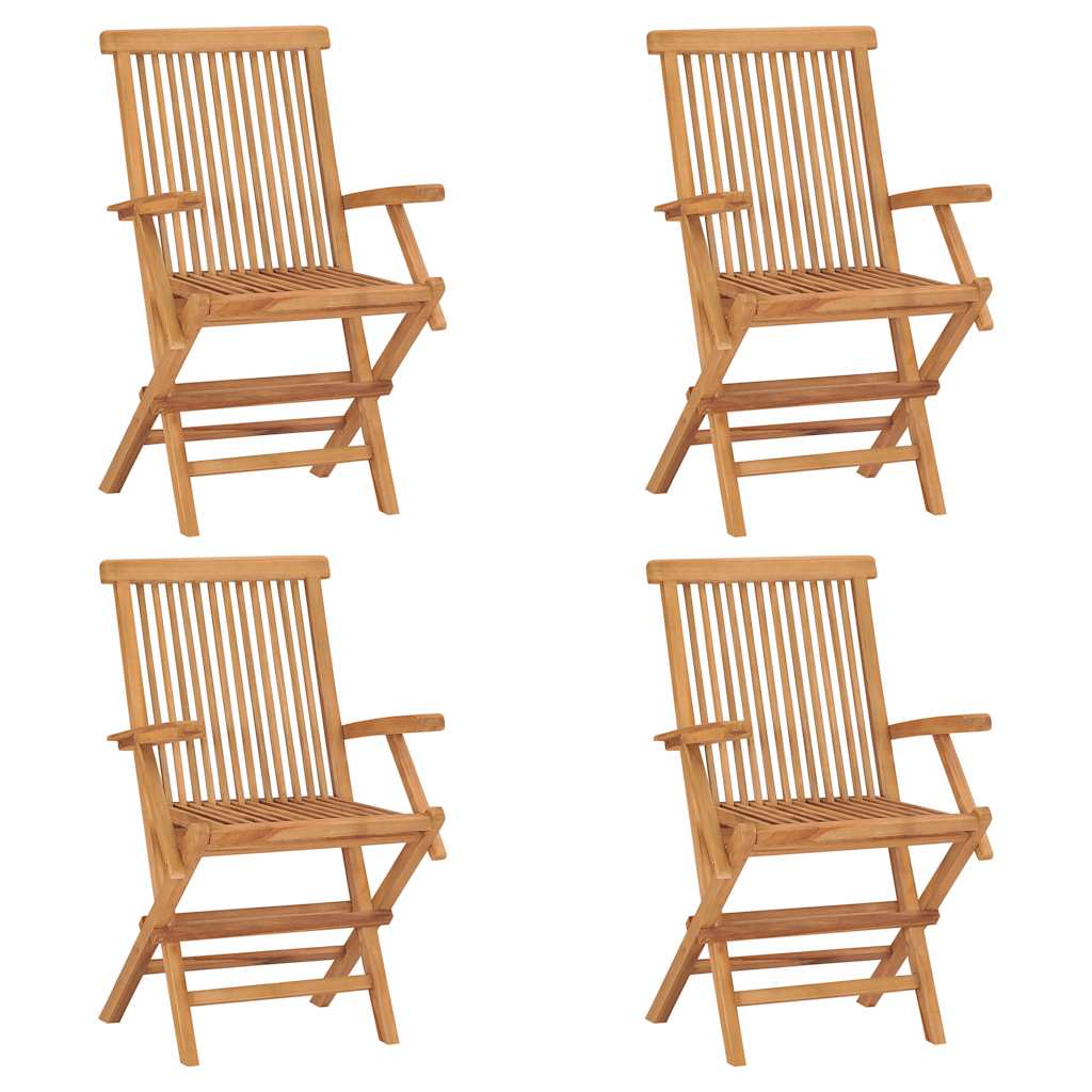 3059584 vidaXL 5 Piece Garden Dining Set Solid Teak Wood (47419+2x41999) - Brown - 85 x 85 x 76 cm