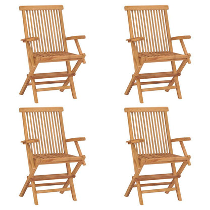 3059584 vidaXL 5 Piece Garden Dining Set Solid Teak Wood (47419+2x41999) - Brown - 85 x 85 x 76 cm