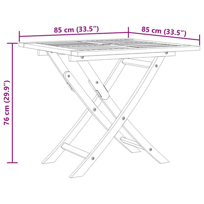 3059584 vidaXL 5 Piece Garden Dining Set Solid Teak Wood (47419+2x41999) - Brown - 85 x 85 x 76 cm
