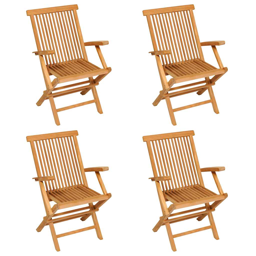 vidaXL 5 Piece Garden Dining Set Solid Teak Wood - Brown