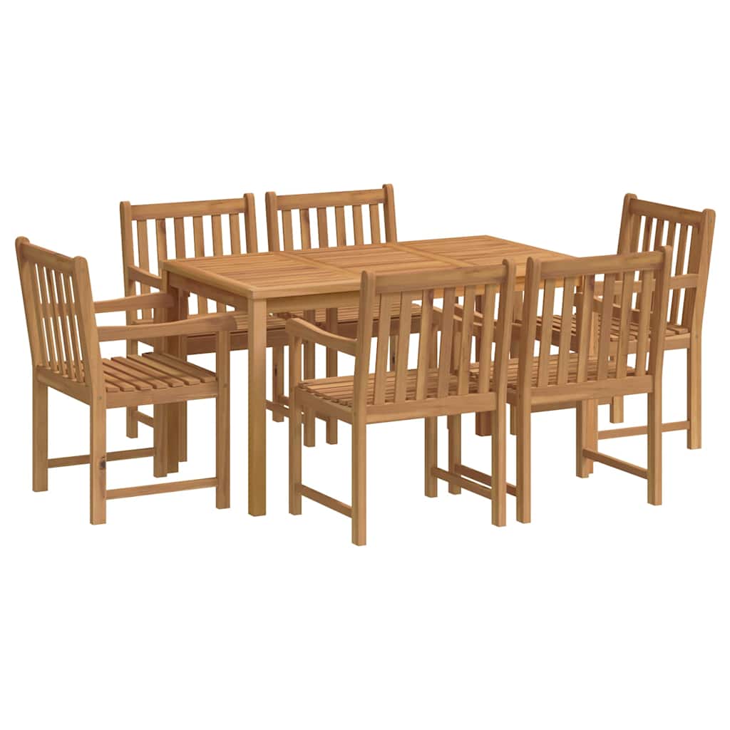 vidaXL Garden Dining Set | Natural Teak | Fine sanded teak hardwood - Brown