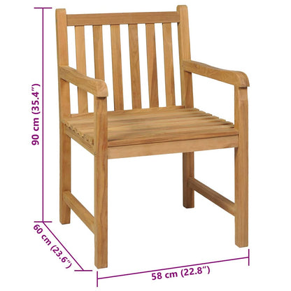 vidaXL Garden Dining Set | Natural Teak | Fine sanded teak hardwood - Brown