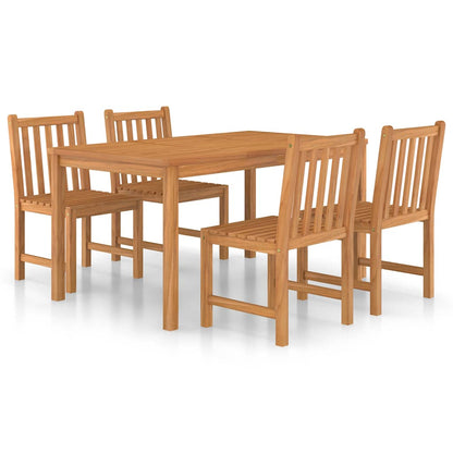 vidaXL Garden Dining Set | Warm Natural Teak | Solid Teak Wood | Durable - Brown