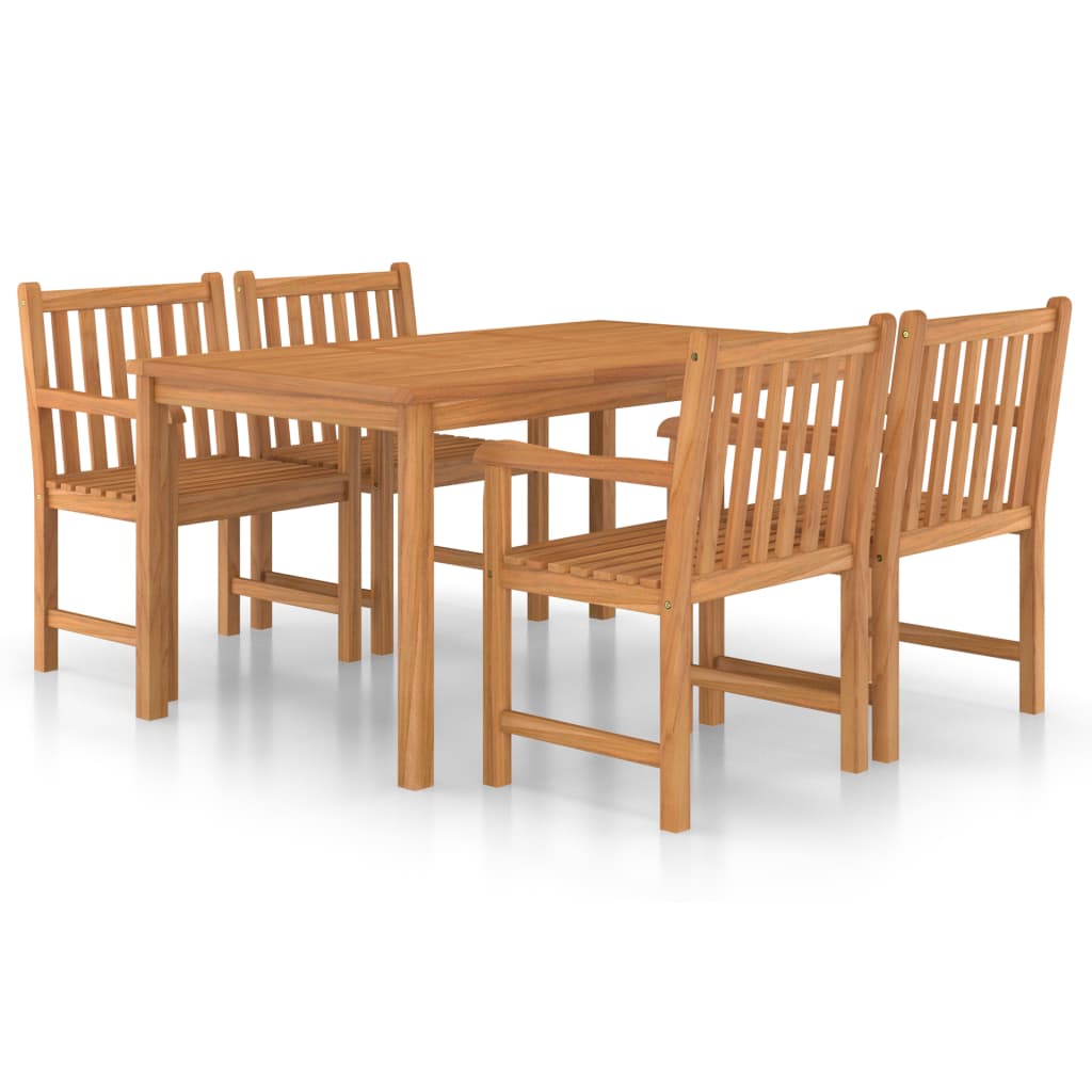 vidaXL Garden Dining Set | Warm Teak Brown | Solid Teak Wood | Medium | Durable