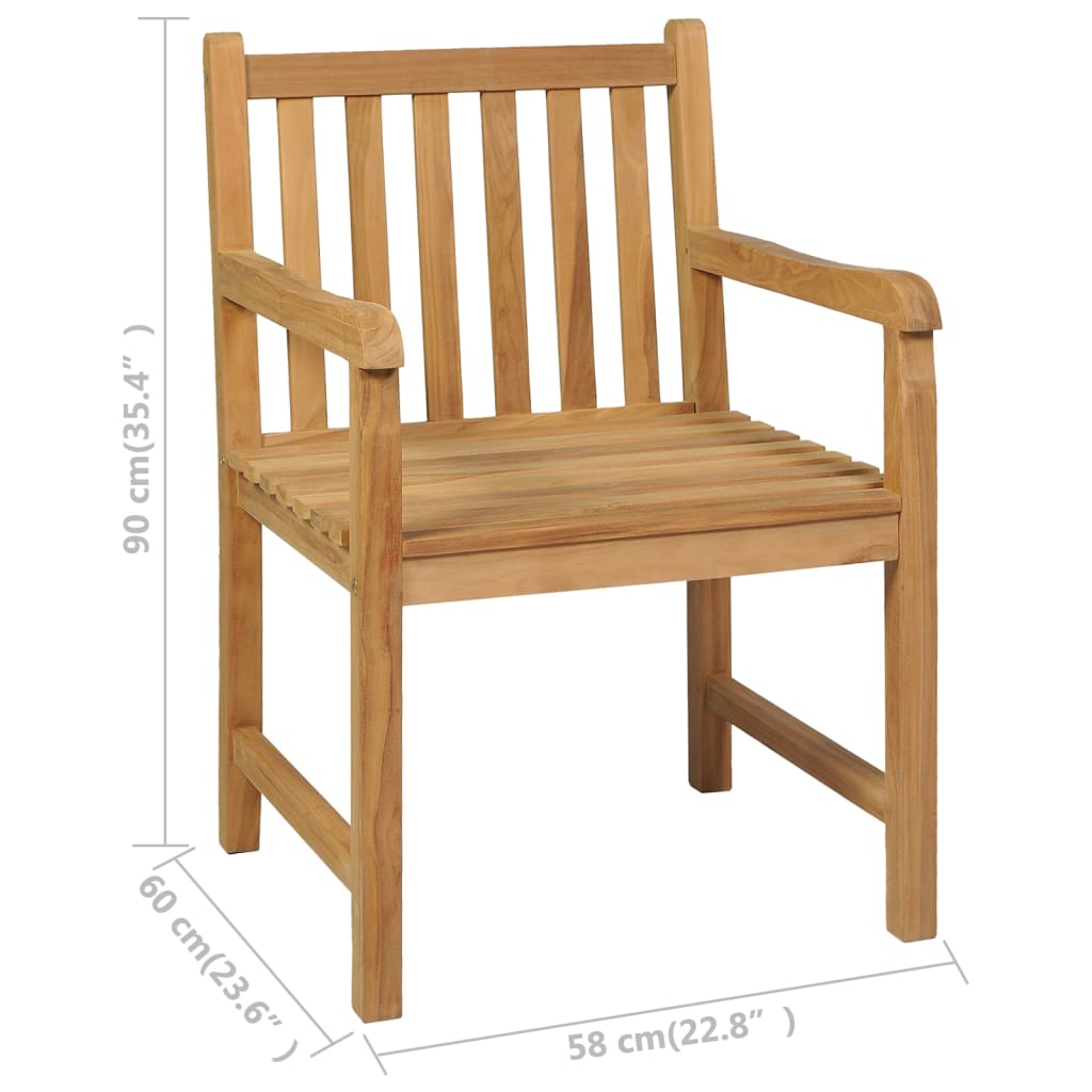 vidaXL Garden Dining Set | Warm Teak Brown | Solid Teak Wood | Medium | Durable