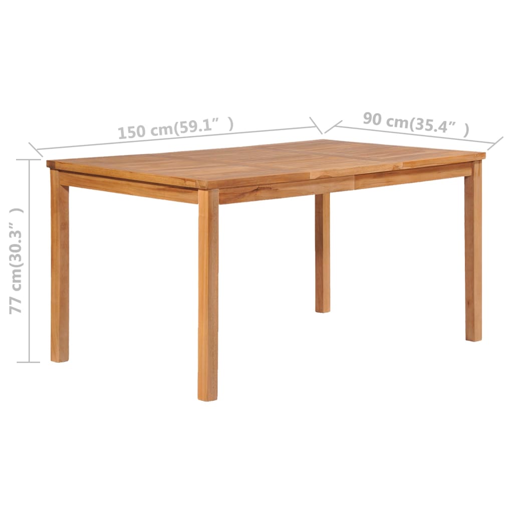 vidaXL Garden Dining Set | Warm Teak Brown | Solid Teak Wood | Medium | Durable