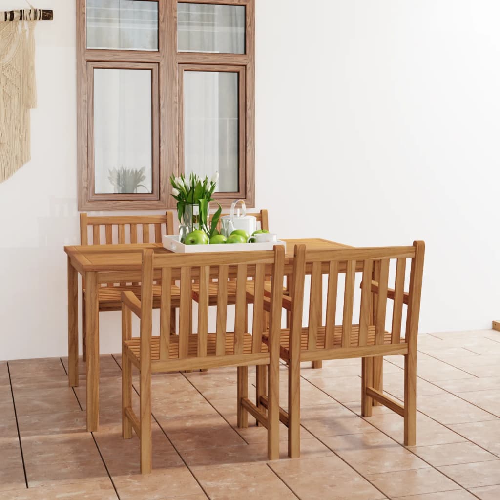 vidaXL Garden Dining Set | Warm Teak Brown | Solid Teak Wood | Medium | Durable