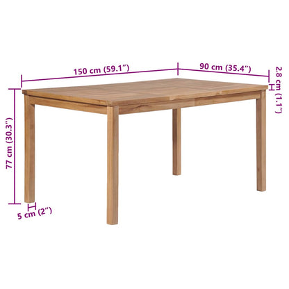 vidaXL 7 Piece Garden Dining Set 150x90 cm Solid Teak Wood - Brown