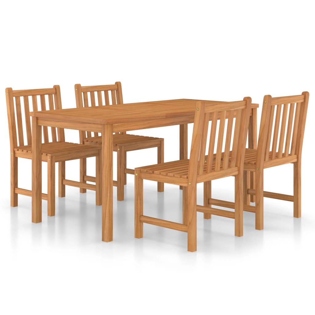 vidaXL Garden Dinings Set | Teak | Solid Teak Wood | Medium | Durable - Brown