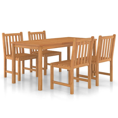 vidaXL Garden Dinings Set | Teak | Solid Teak Wood | Medium | Durable - Brown