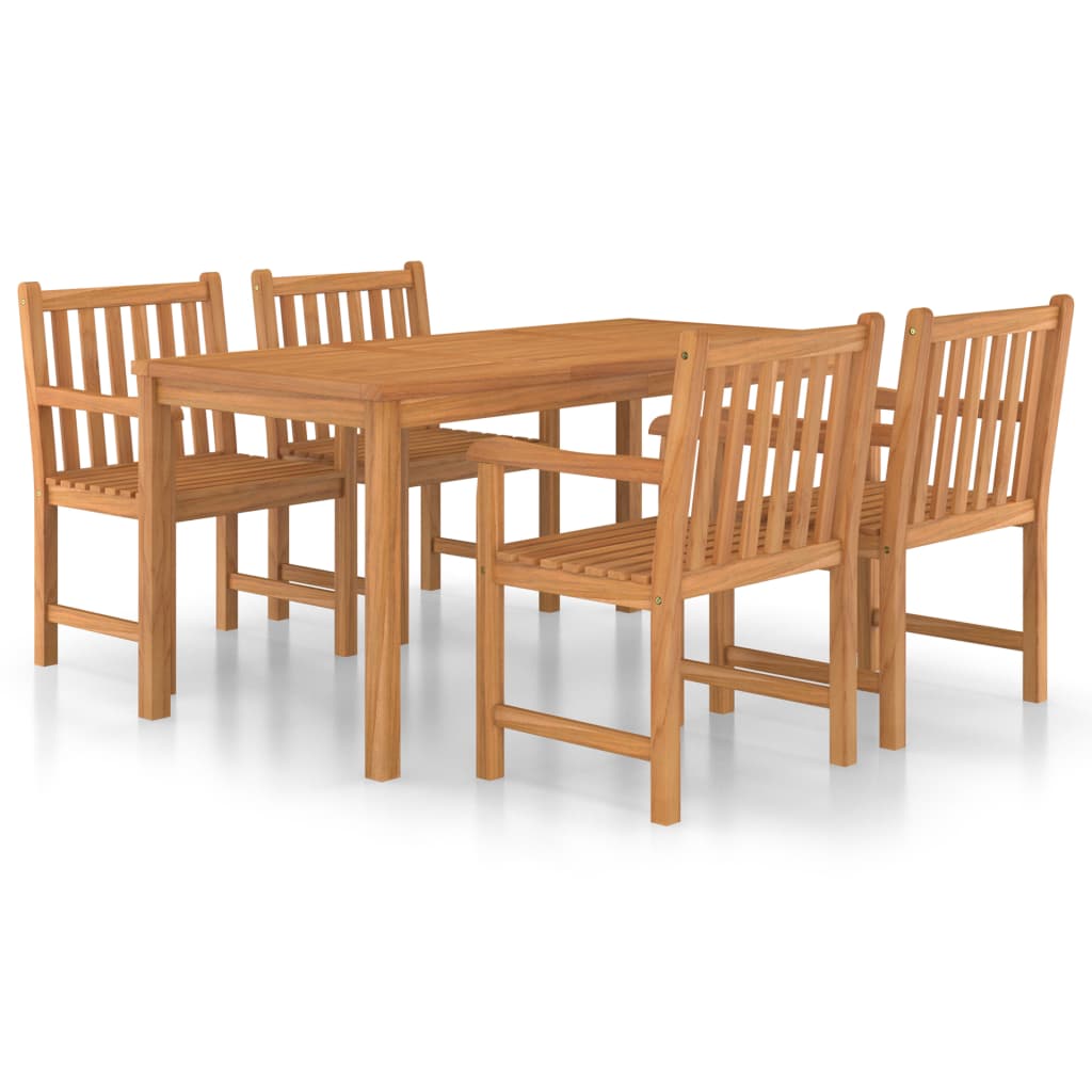vidaXL Garden Dining Set | Warm Wood Finish | Solid Teak Wood | Medium | Durable - Brown