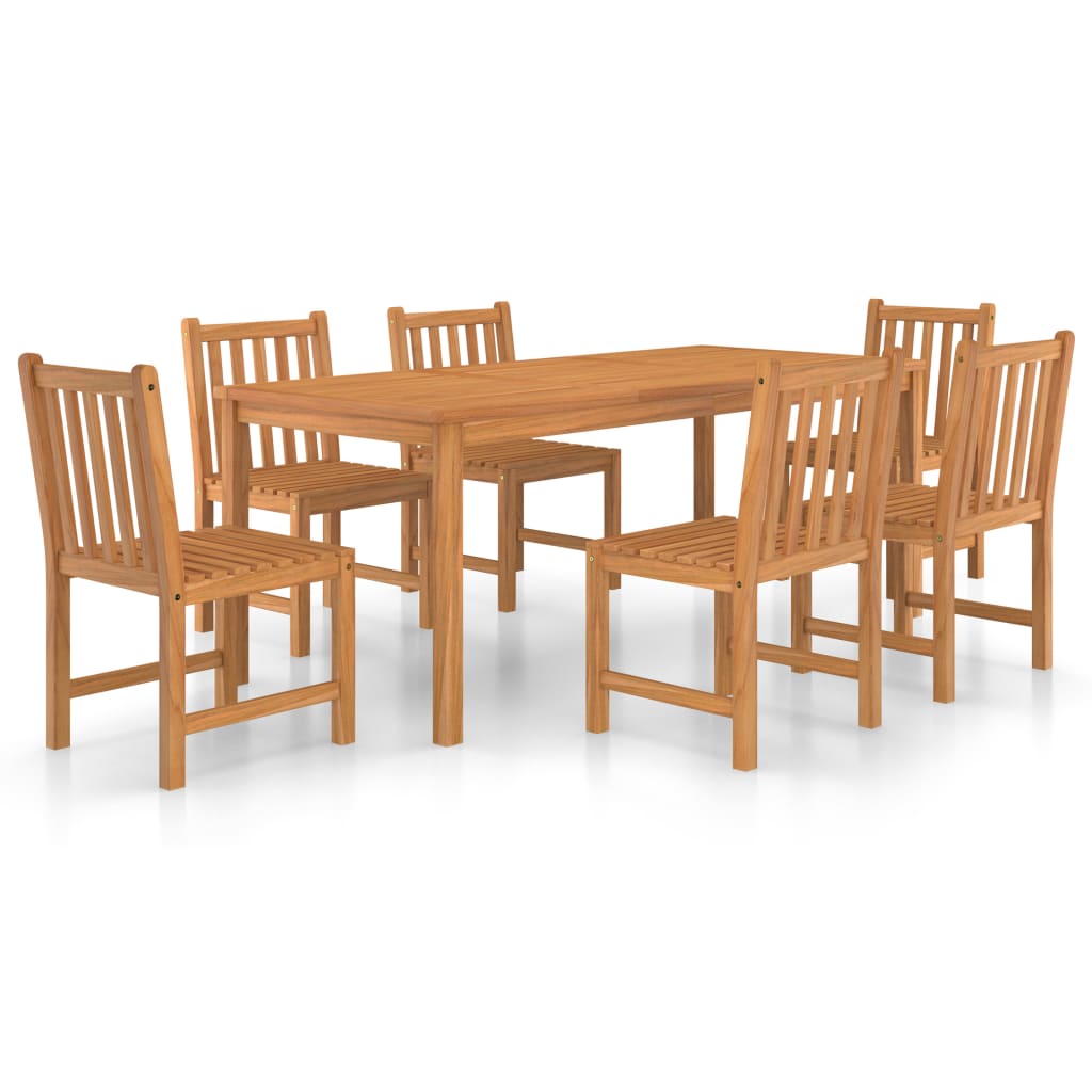 vidaXL 7 Piece Garden Dining Set 180x90 cm Solid Teak Wood - Brown