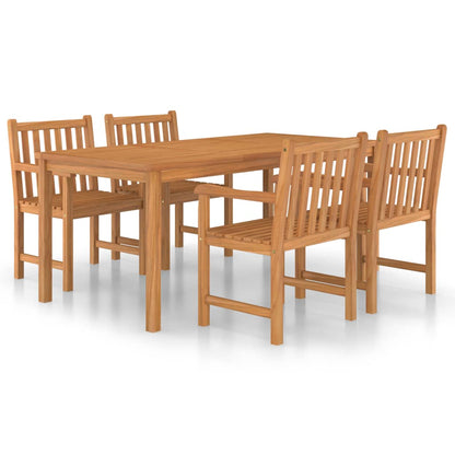 vidaXL 5 Piece Garden Dining Set 180x90 cm Solid Teak Wood - Brown