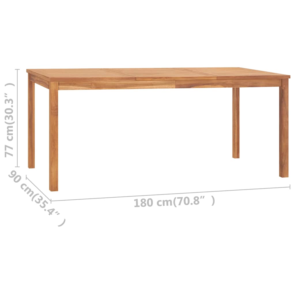 vidaXL 5 Piece Garden Dining Set 180x90 cm Solid Teak Wood - Brown