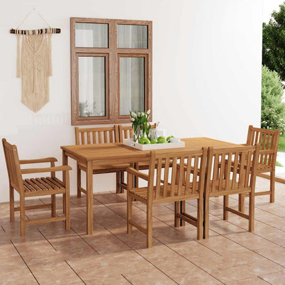 vidaXL Garden Dining Set | Teak | Solid Teak Wood | Large | Durable - Brown