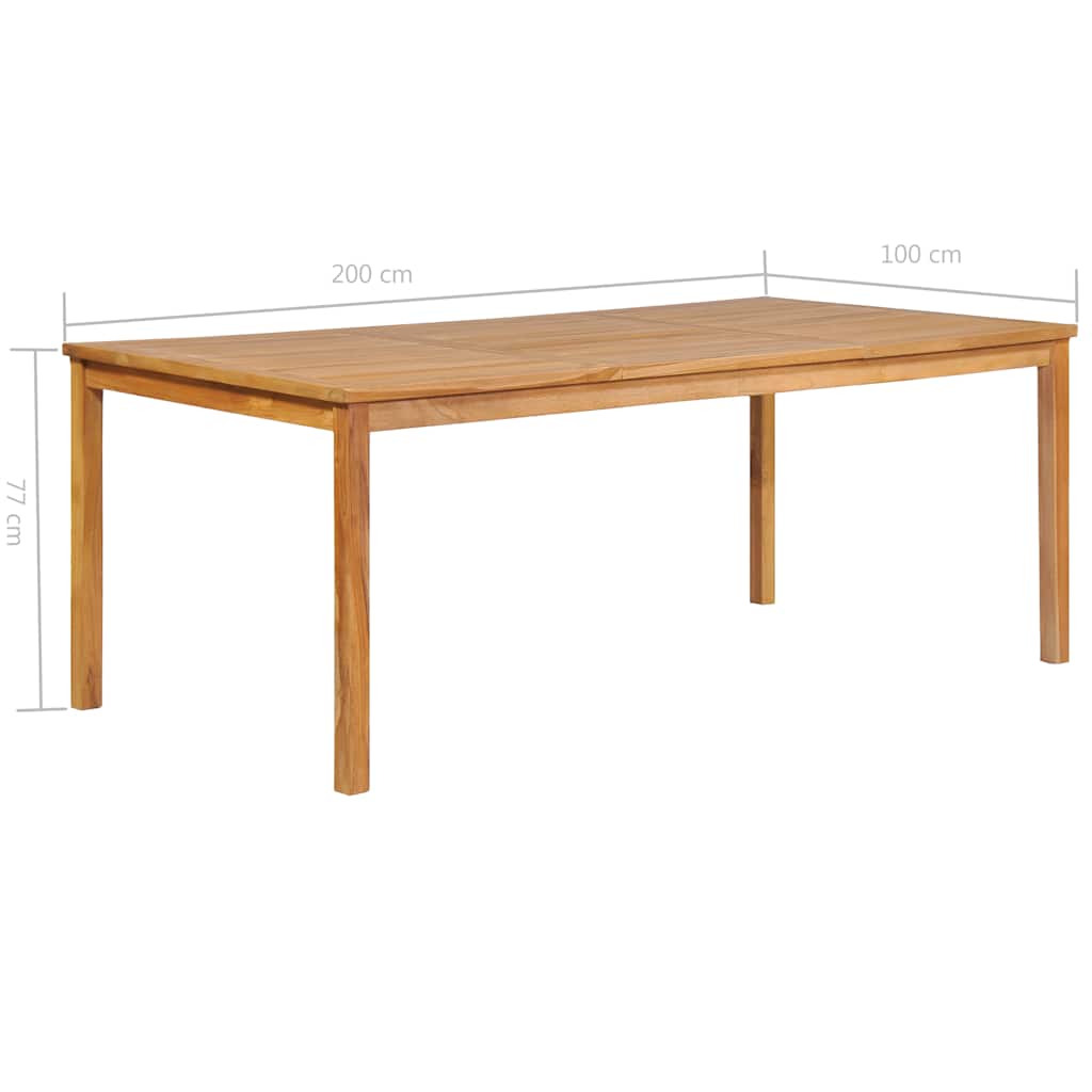 vidaXL Garden Dining Set | Natural Teak | Large | Seats 7 | Rectangular - Brown