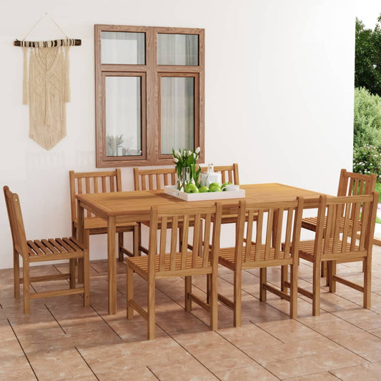 vidaXL Garden Dinings Set | Warm Brown | Solid Teak Wood | Large | Durable