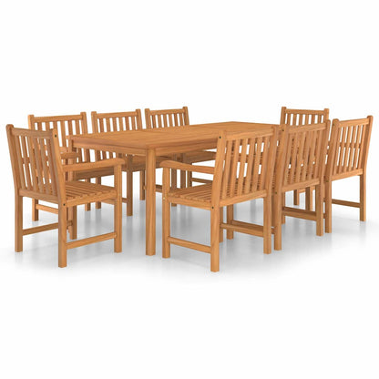 vidaXL 9 Piece Garden Dining Set 200x100 cm Solid Teak Wood - Brown