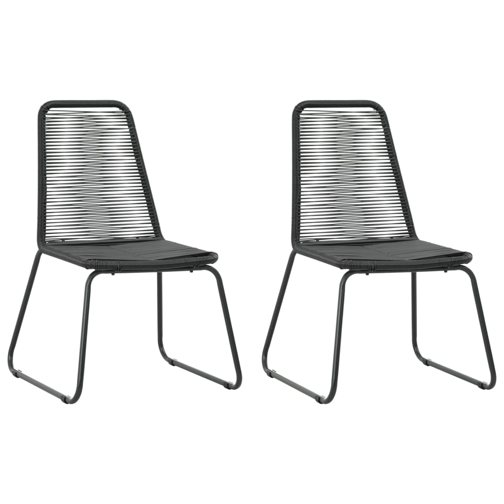 vidaXL Dining Set | Black and Brown | PVC Rattan | Compact | Lightweight - 79 cm table length