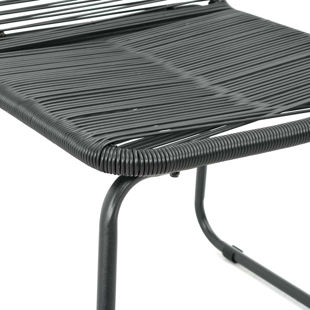 vidaXL Dining Set | Black and Brown | PVC Rattan | Compact | Lightweight - 79 cm table length