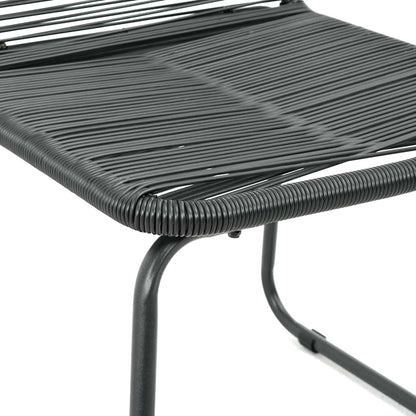 vidaXL Dining Set | Black and Brown | PVC Rattan | Compact | Lightweight - 79 cm table length