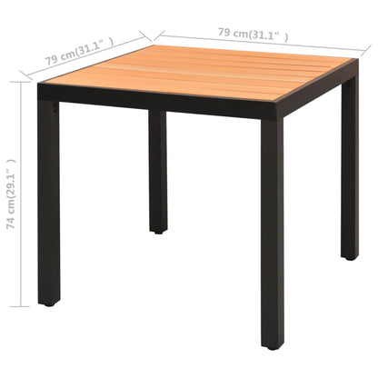 vidaXL Dining Set | Black and Brown | PVC Rattan | Compact | Lightweight - 79 cm table length