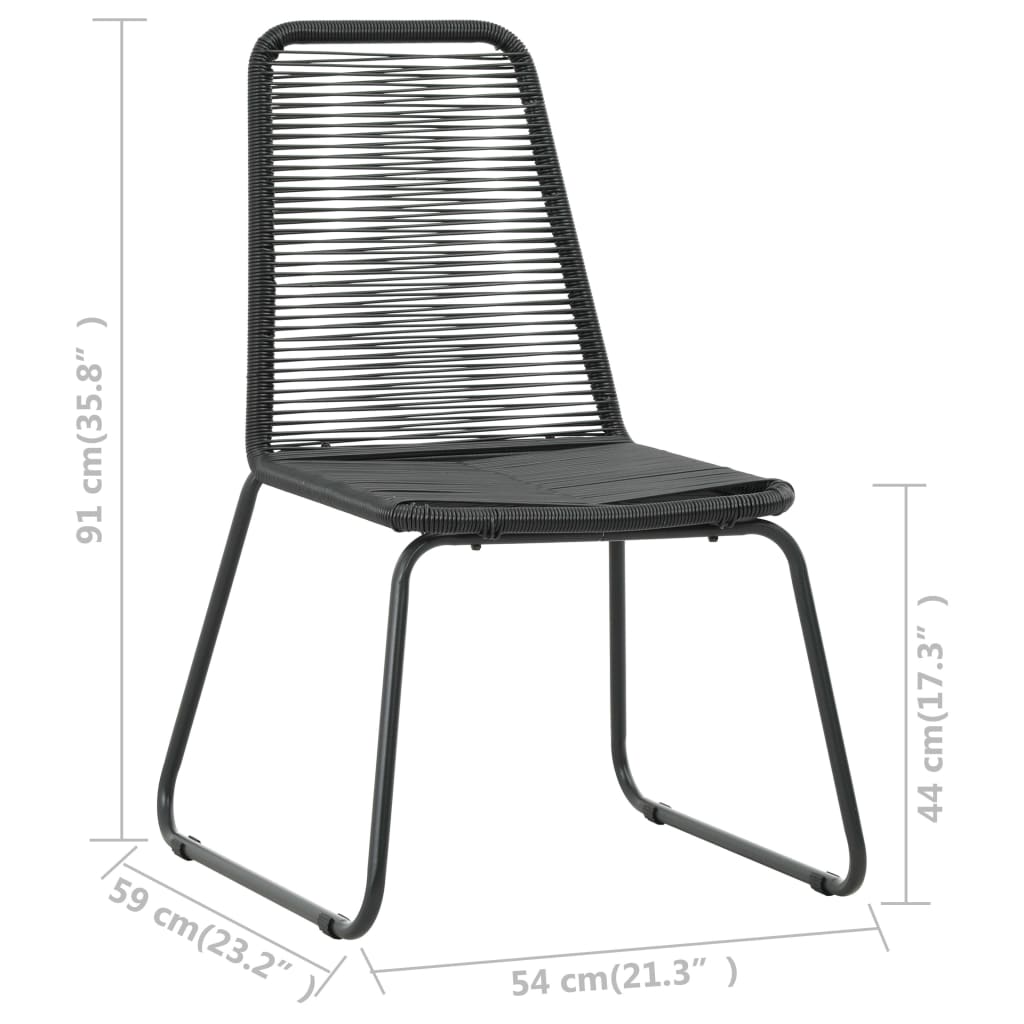 vidaXL Dining Set | Black and Brown | PVC Rattan | Compact | Lightweight - 79 cm table length