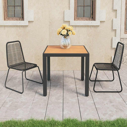 vidaXL Dining Set | Black and Brown | PVC Rattan | Compact | Lightweight - 79 cm table length