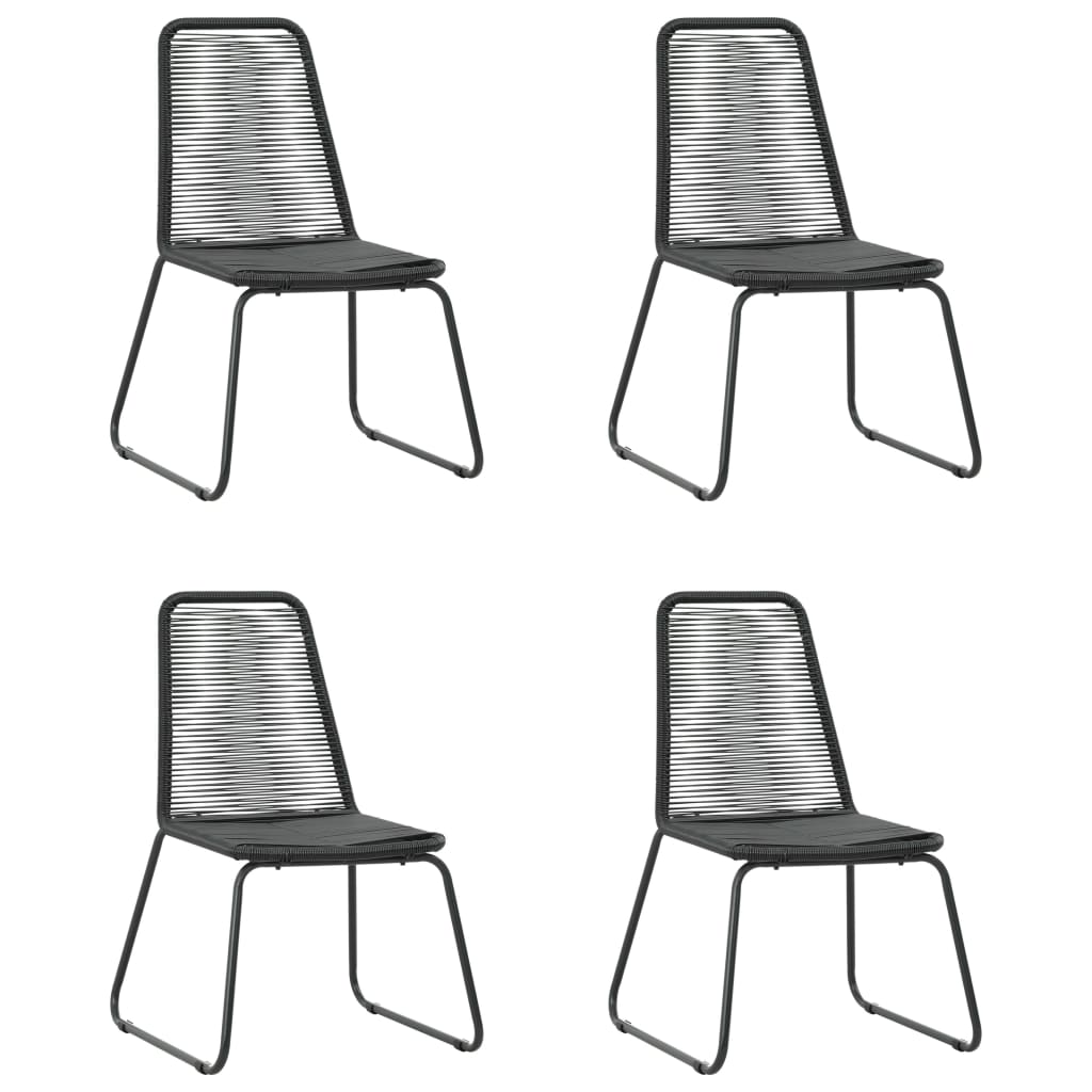 vidaXL Dining Set | Black and Brown | WPC, Aluminium, PVC Rattan, Steel - 79 cm table length