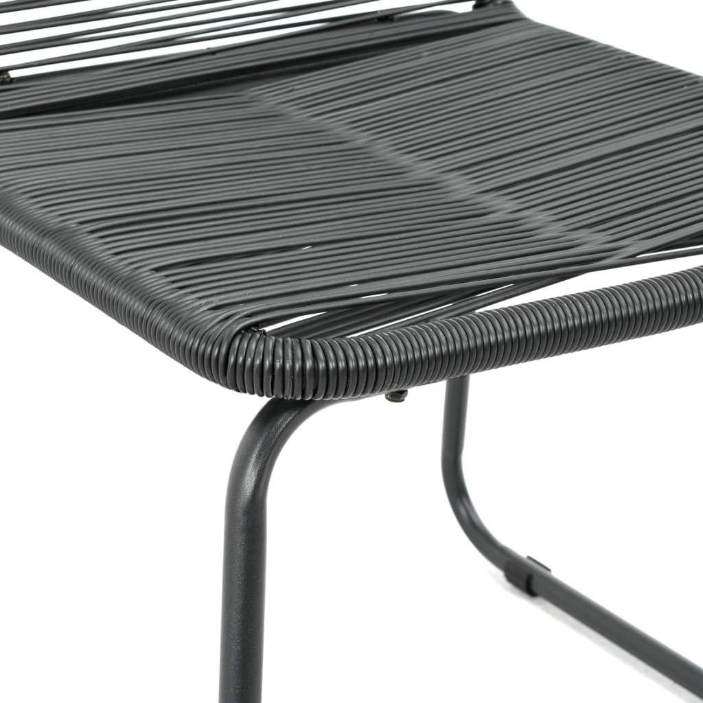 vidaXL Dining Set | Black and Brown | WPC, Aluminium, PVC Rattan, Steel - 79 cm table length