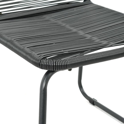 vidaXL Dining Set | Black and Brown | WPC, Aluminium, PVC Rattan, Steel - 79 cm table length