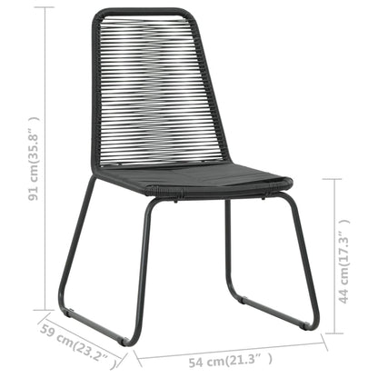 vidaXL Dining Set | Black and Brown | WPC, Aluminium, PVC Rattan, Steel - 79 cm table length