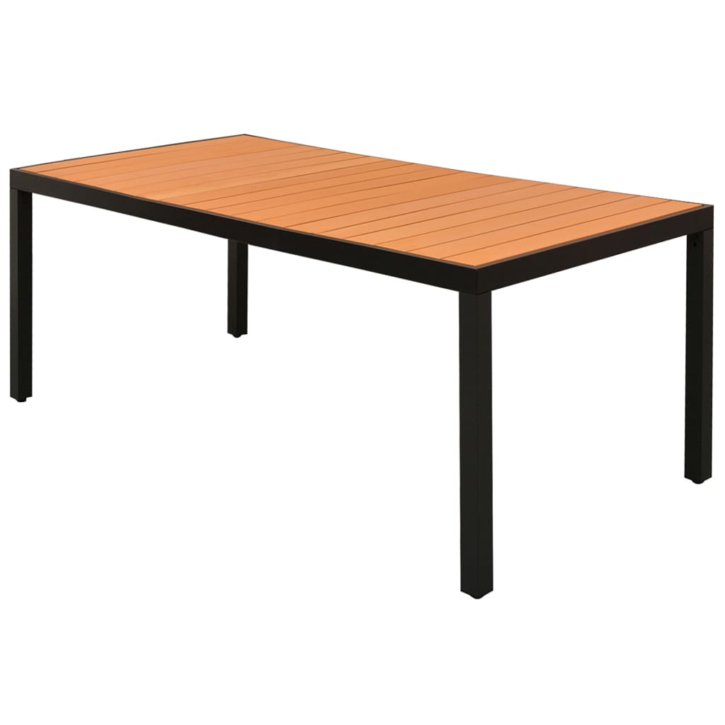 vidaXL Dining Set | Black and Brown - 184.5 cm table length