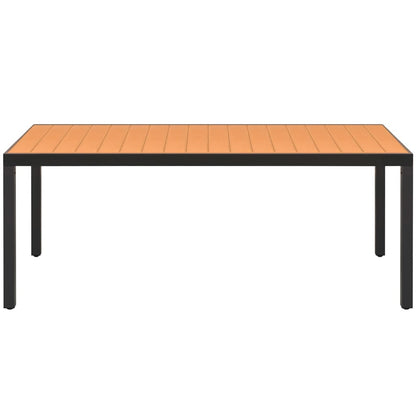 vidaXL Dining Set | Black and Brown - 184.5 cm table length