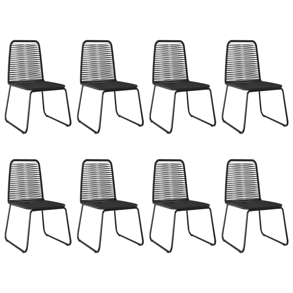 vidaXL Dining Set | Black and Brown - 184.5 cm table length