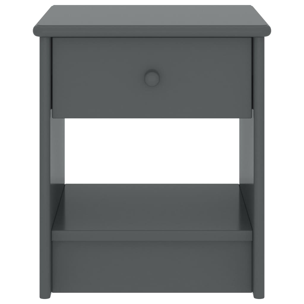 vidaXL Bedside Cabinet Dark Grey 35x30x40 cm Solid Pinewood