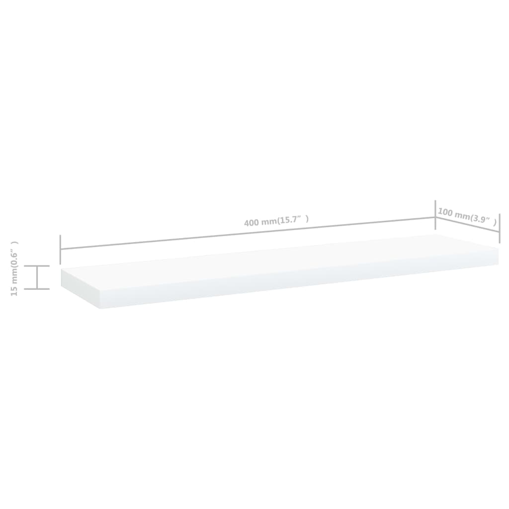 805122 vidaXL Bookshelf Boards 4 pcs White 40x10x1,5 cm Engineered Wood
