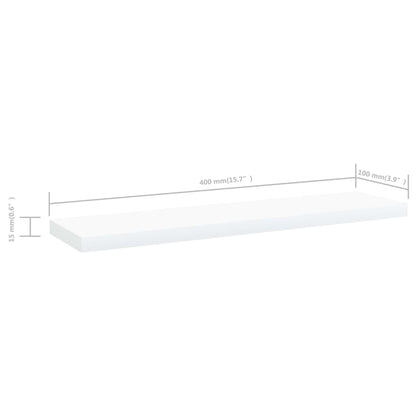 805122 vidaXL Bookshelf Boards 4 pcs White 40x10x1,5 cm Engineered Wood