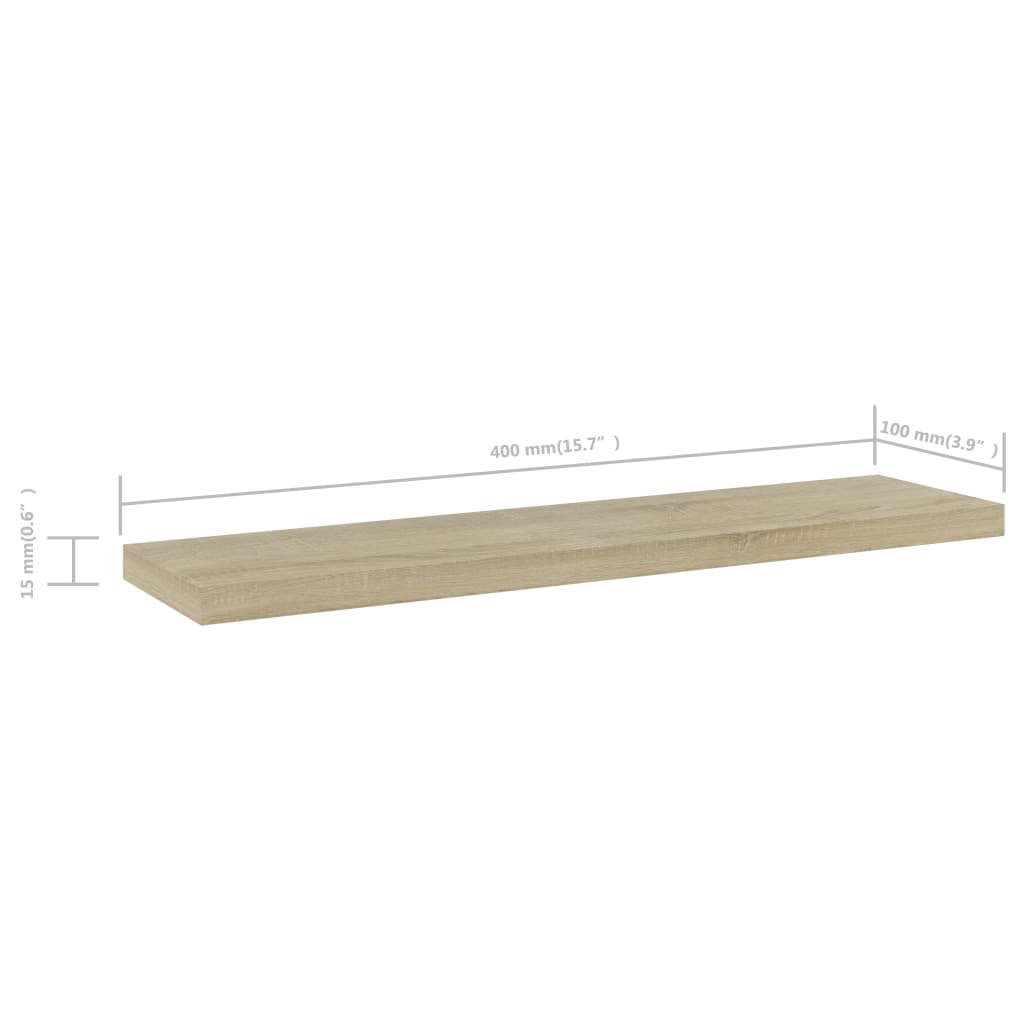 805128 vidaXL Bookshelf Boards 4 pcs Sonoma Oak 40x10x1,5 cm Engineered Wood - Brown