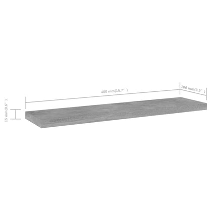 805130 vidaXL Bookshelf Boards 4 pcs Concrete Grey 40x10x1,5 cm Engineered Wood
