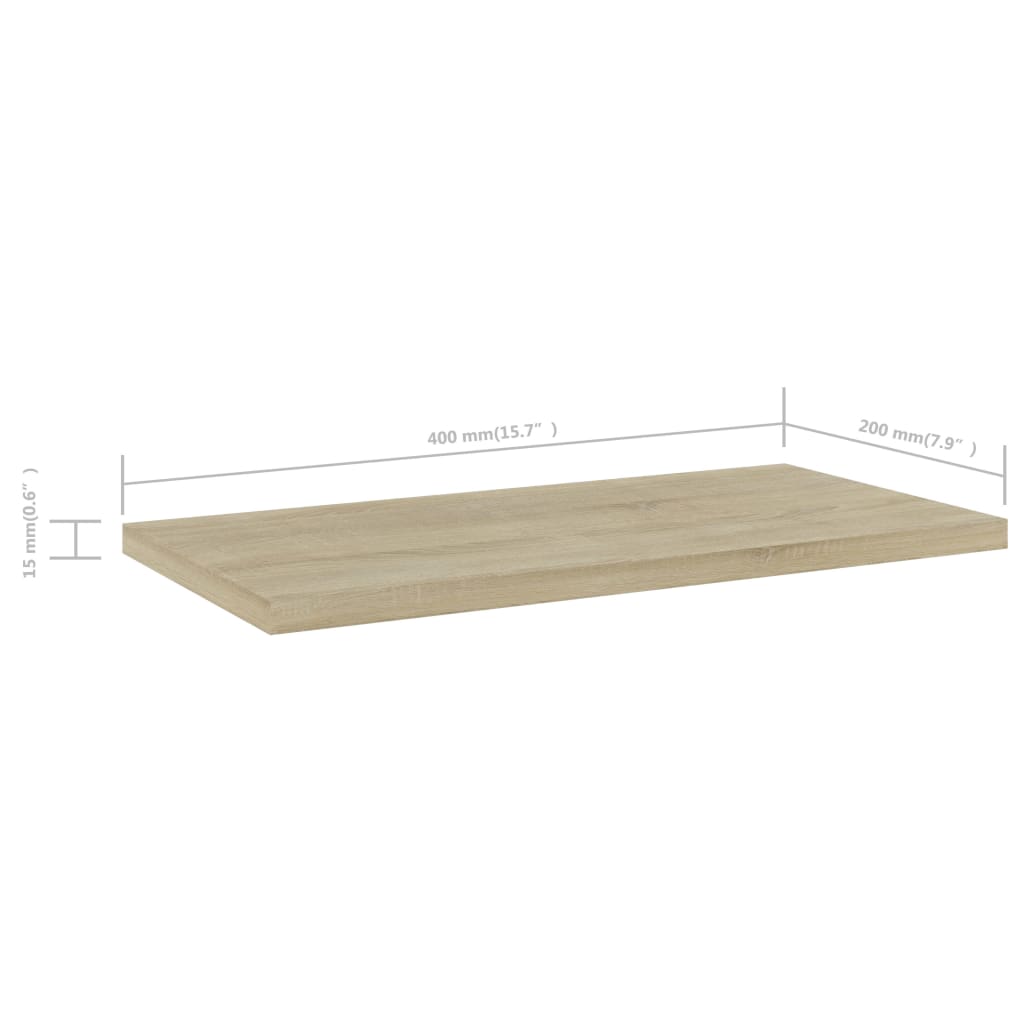 805144 vidaXL Bookshelf Boards 4 pcs Sonoma Oak 40x20x1,5 cm Engineered Wood - Brown