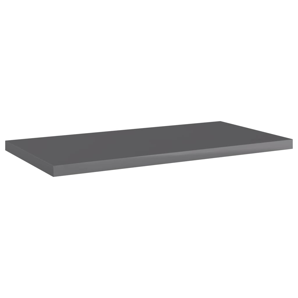 805153 vidaXL Bookshelf Boards 8 pcs High Gloss Grey 40x20x1,5 cm Engineered Wood