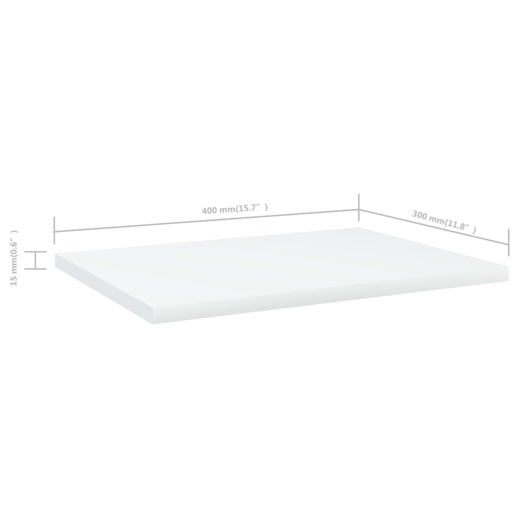 805154 vidaXL Bookshelf Boards 4 pcs White 40x30x1,5 cm Engineered Wood