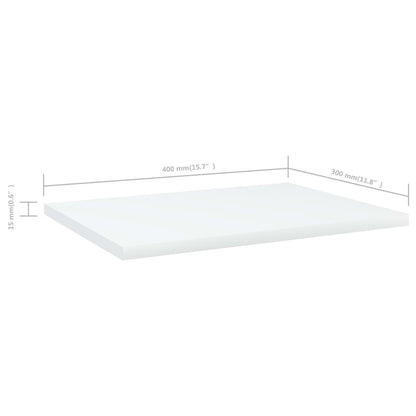 805154 vidaXL Bookshelf Boards 4 pcs White 40x30x1,5 cm Engineered Wood