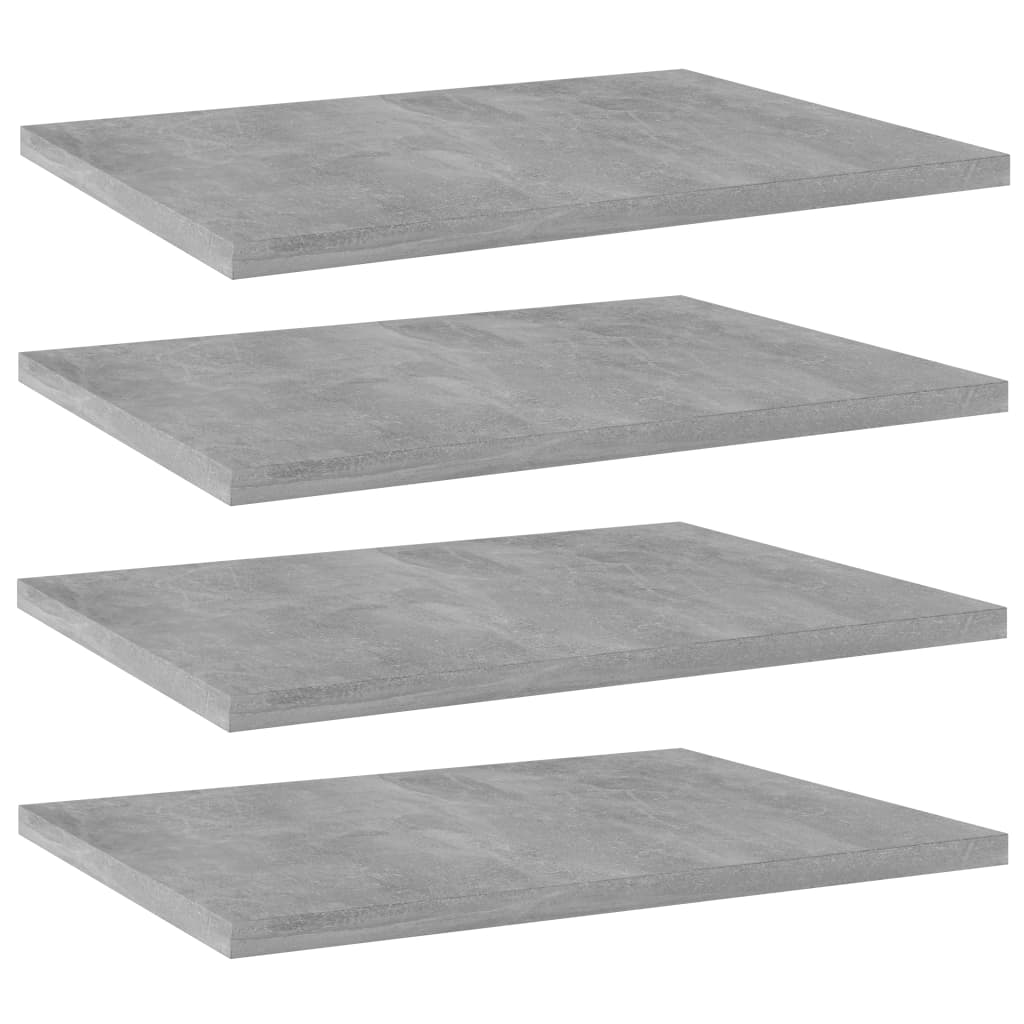 805162 vidaXL Bookshelf Boards 4 pcs Concrete Grey 40x30x1,5 cm Engineered Wood