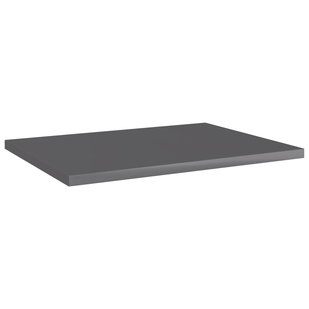 805168 vidaXL Bookshelf Boards 4 pcs High Gloss Grey 40x30x1,5 cm Engineered Wood